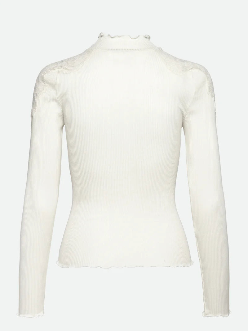 Rosemunde - Silk Shirt mit Spitze natur