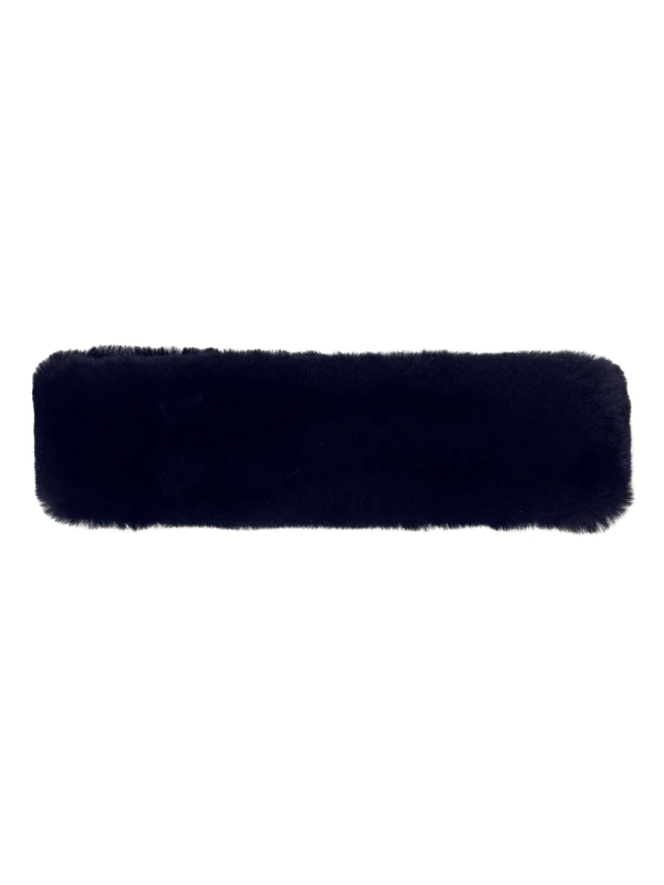 Rosemunde - Damen Stirnband Schaffell schwarz