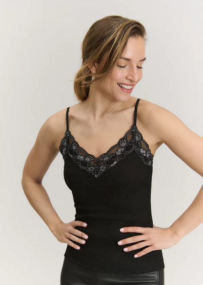 Rosemunde - Top mit Spitze „Beatha“ schwarz für Frauen