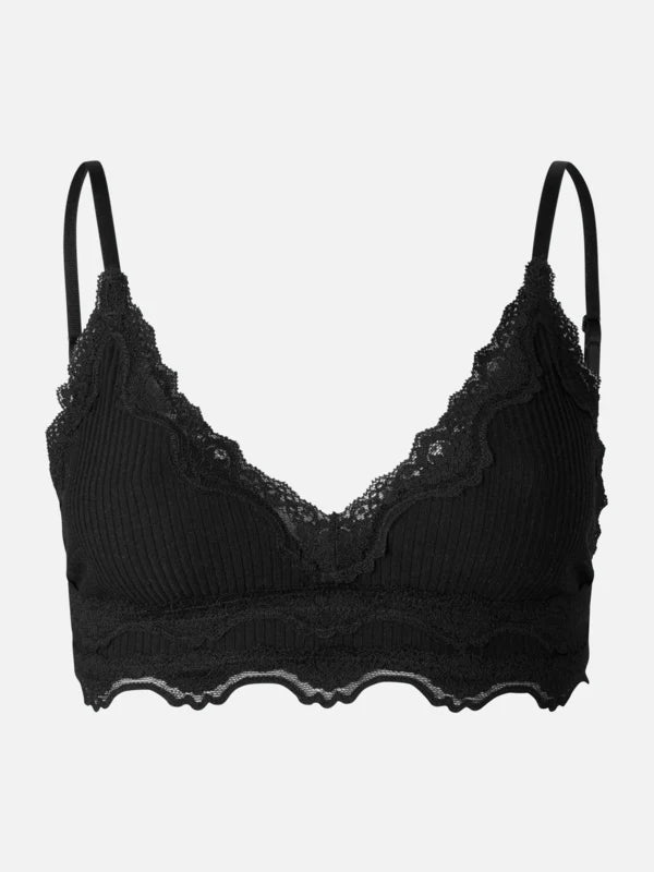 Feminines Slip-On-Bralette-Oberteil ohne Rückenverschluss.