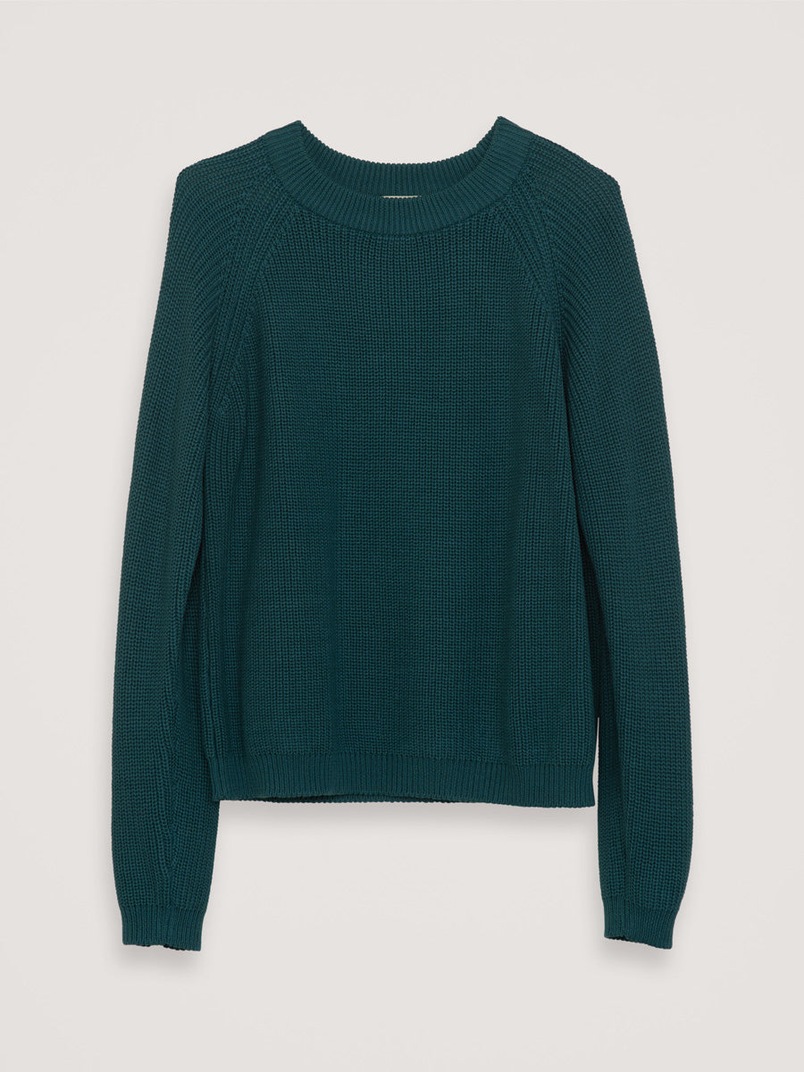 Damen Pullover aus Baumwolle in dunkelgrün von Serendipity