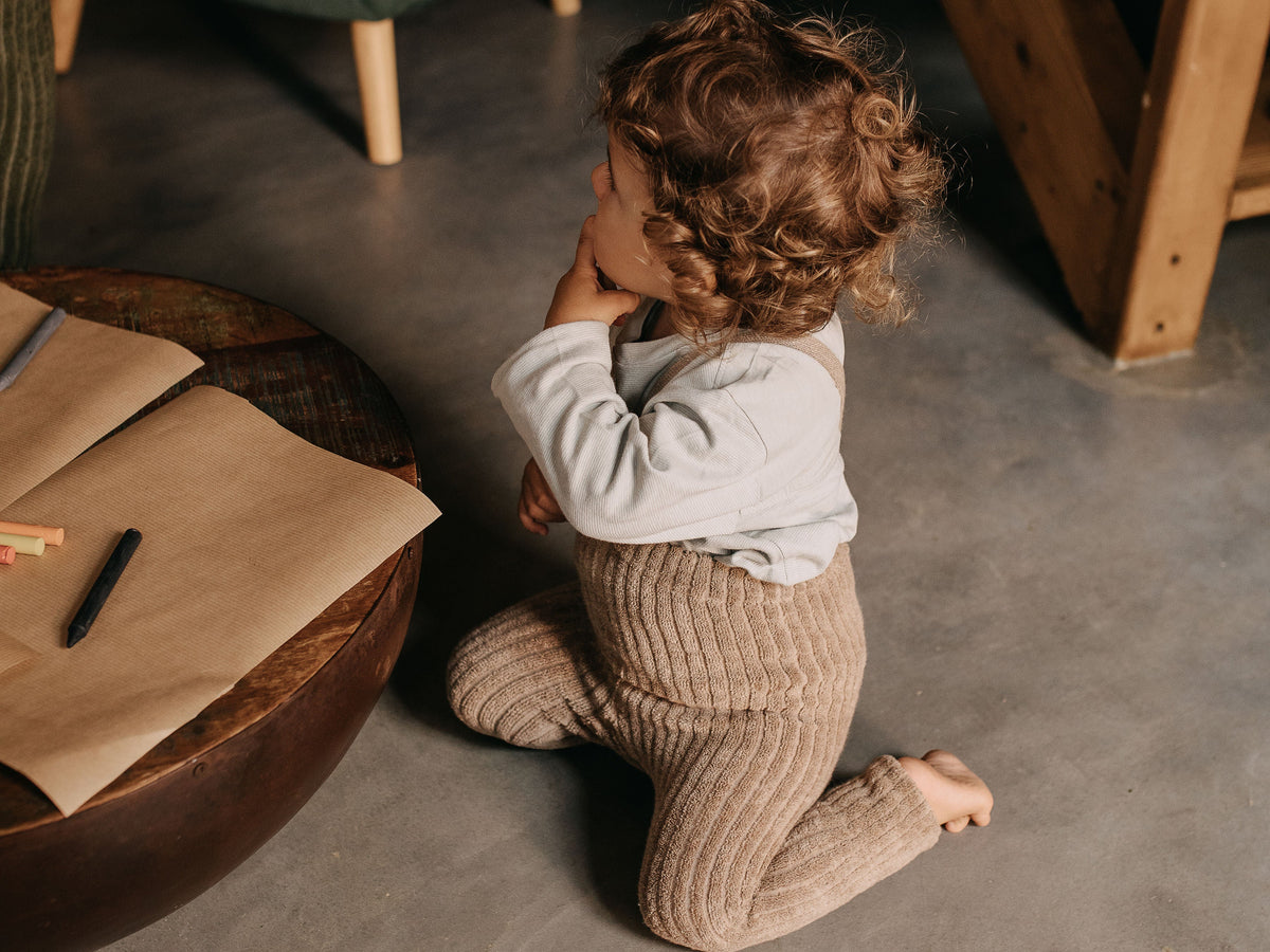Silly Silas - Baby/Kinder Teddy Strumpfhose Träger Baumwolle (Bio) hellbraun