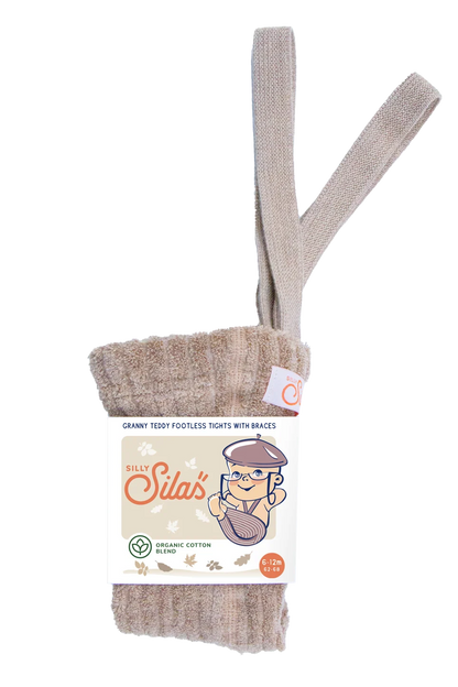 Silly Silas - Baby/Kinder Teddy Strumpfhose Träger Baumwolle (Bio) hellbraun