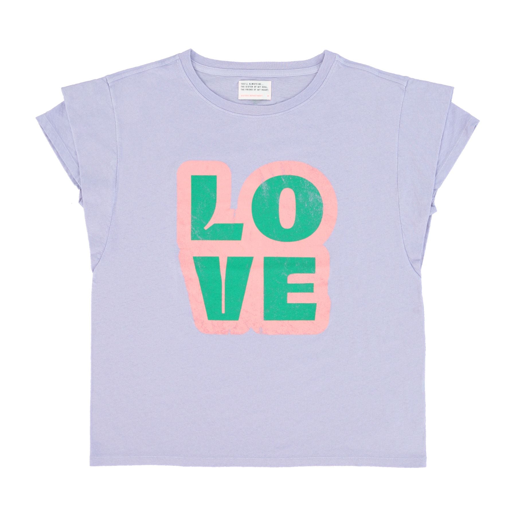 Doppelärmiges Shirt in flieder mit Rundhalsausschnitt und Print &quot;Love&quot; von Sisters Department