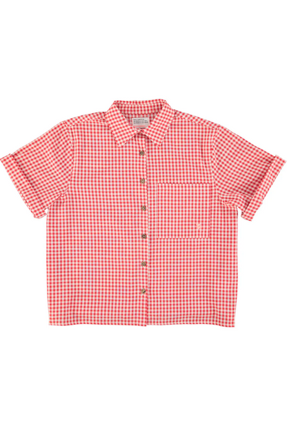 Sisters Department - Damen Bluse rot-weiss Baumwolle (Bio)