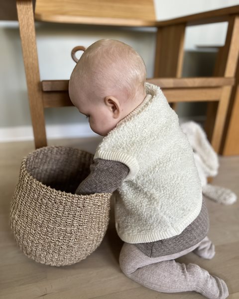 Smallstuff - Baby Weste Boucle Merinowolle natur