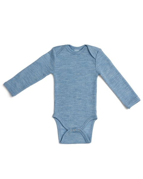 Smallstuff - Baby Body Merinowolle "Light Nature Melange Drop Needle" blau