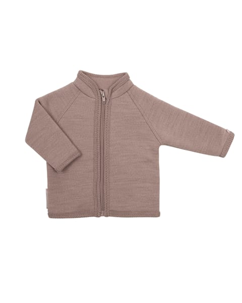 Süße Babyjacke aus 100% Merinowolle mit sehr weicher, gebürsteter Wollinnenseite von Smallstuff.
