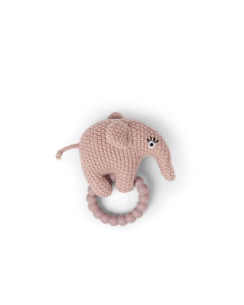 Smallstuff - Baby Rassel mit Gummi-Ring "Elefant"