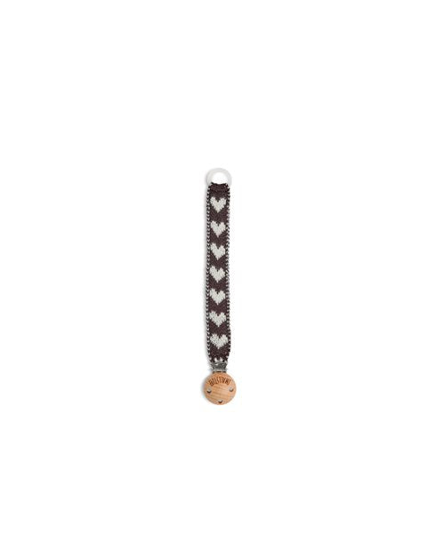 Smallstuff - Schnullerkette mit Herzen braun