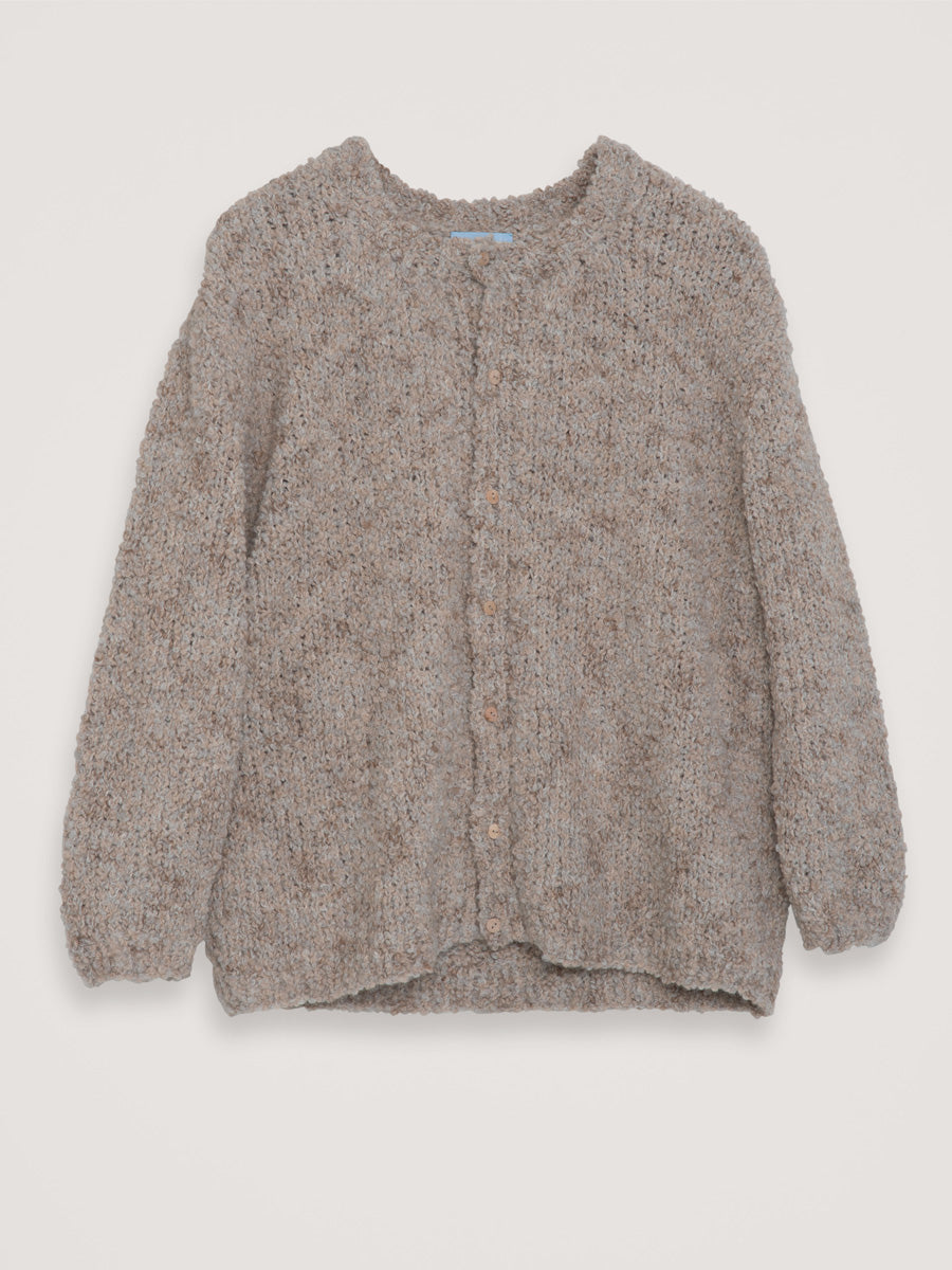 Chunky Strickjacke in beige aus 100% Alpaka Wolle von Serendipity
