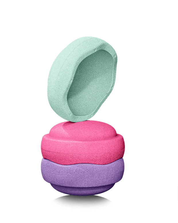 Die Stapelstein®&amp;nbsp;Original Elemente in den frischen Farben mint, violet und pink bringen die ganze Familie in Bewegung!