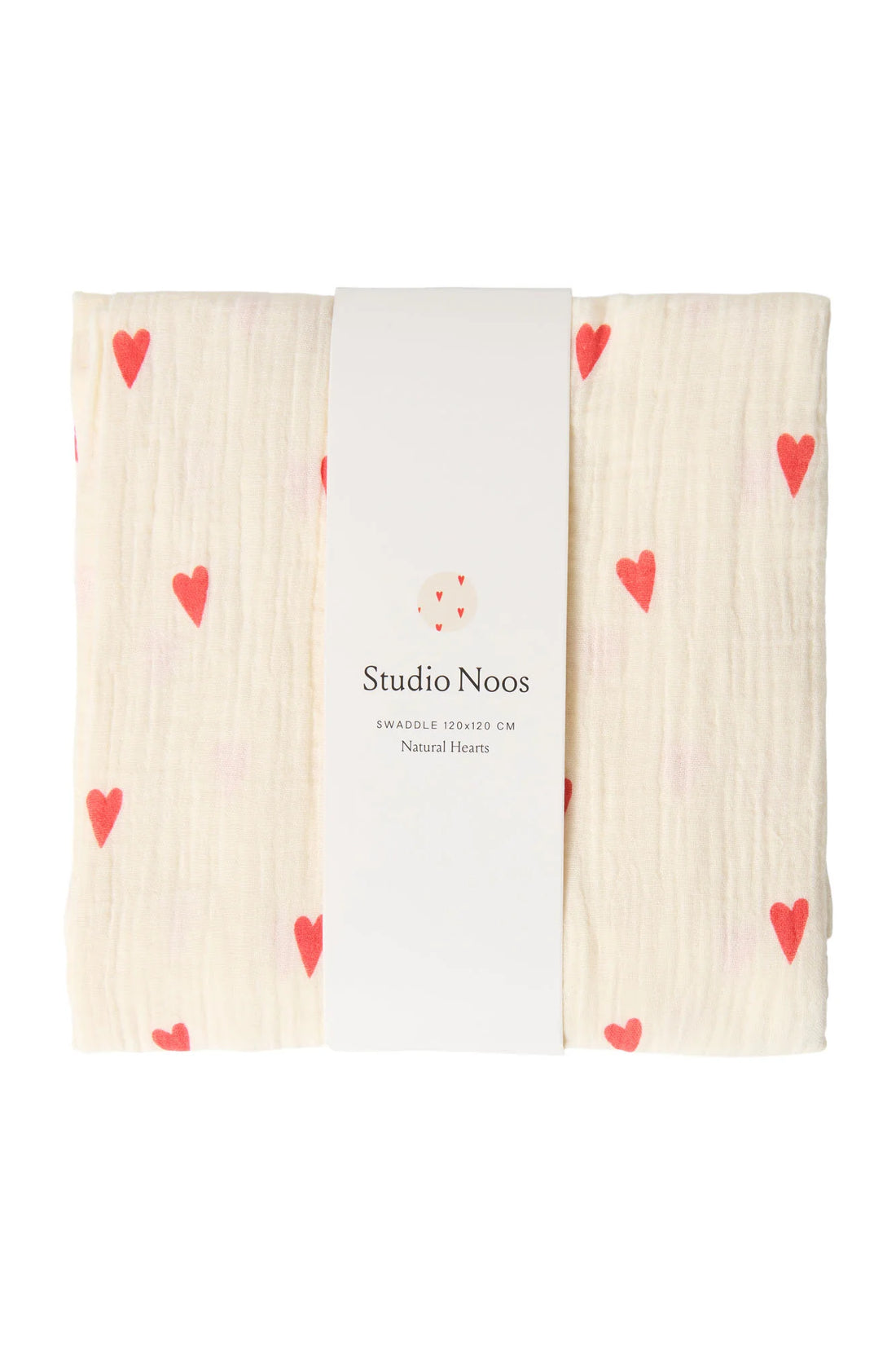 Studio Noos - Babyswaddle Herz 120cm aus Baumwolle (bio) natur