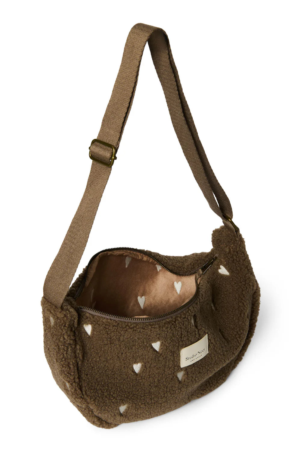 Studio Noos - Teddy Mom-Bag braune Gürteltasche mit Herzen