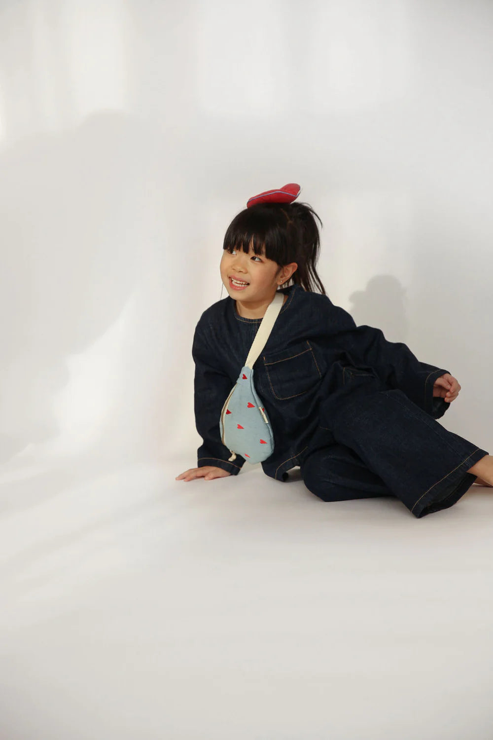 Studio Noos - Kinder denim Gürteltasche Herzen MINI & ME