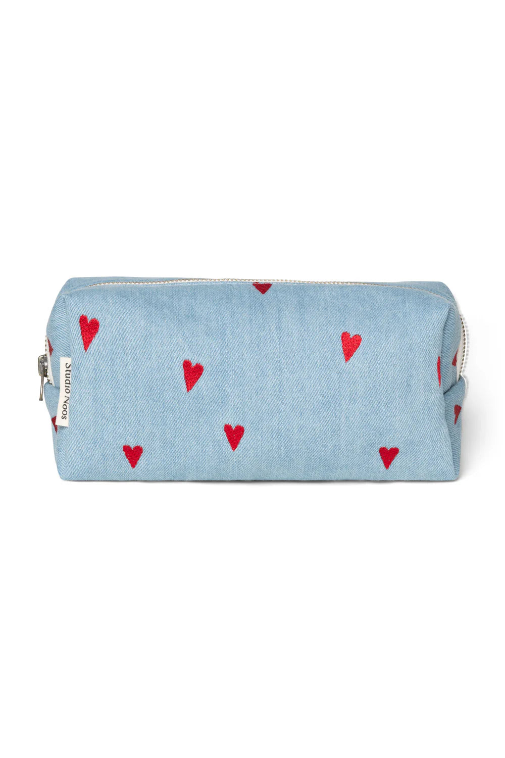 Studio Noos - Jeans Kosmetikltasche mit roten Herzen