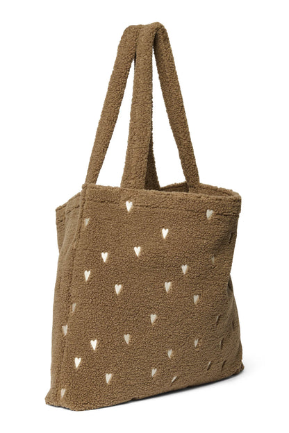 Studio Noos - Teddy Mom-Bag braun Teddytasche mit Herzen