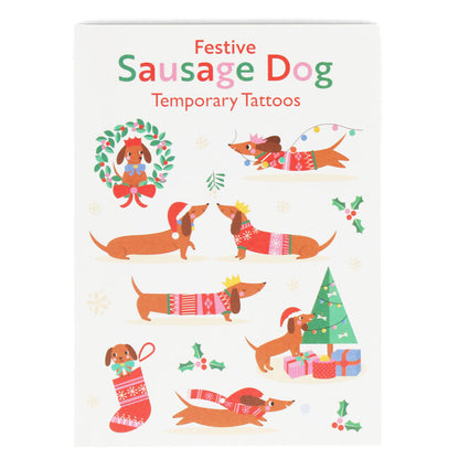 Rex London - Kinder-Tattoos „Festive Sausage Dog“