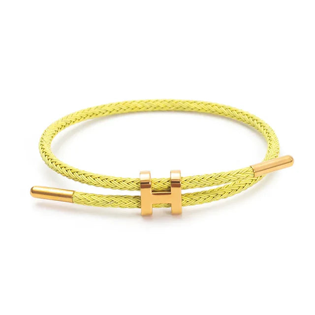 Vido finest jewelry - Armband &quot;Saila&quot; gelb für Frauen/Damen mit Edelstahl-Detail