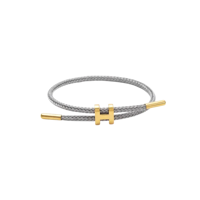 Vido finest jewelry - Armband &quot;Saila&quot; grau für Frauen/Damen mit Edelstahl-Detail