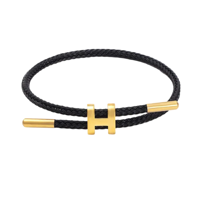 Vido finest jewelry - Armband &quot;Saila&quot; schwarz für Frauen/Damen mit Edelstahl-Detail