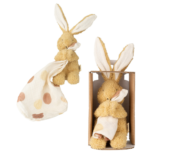 Wooly Organic - Hase mit Muslintuch in Arm