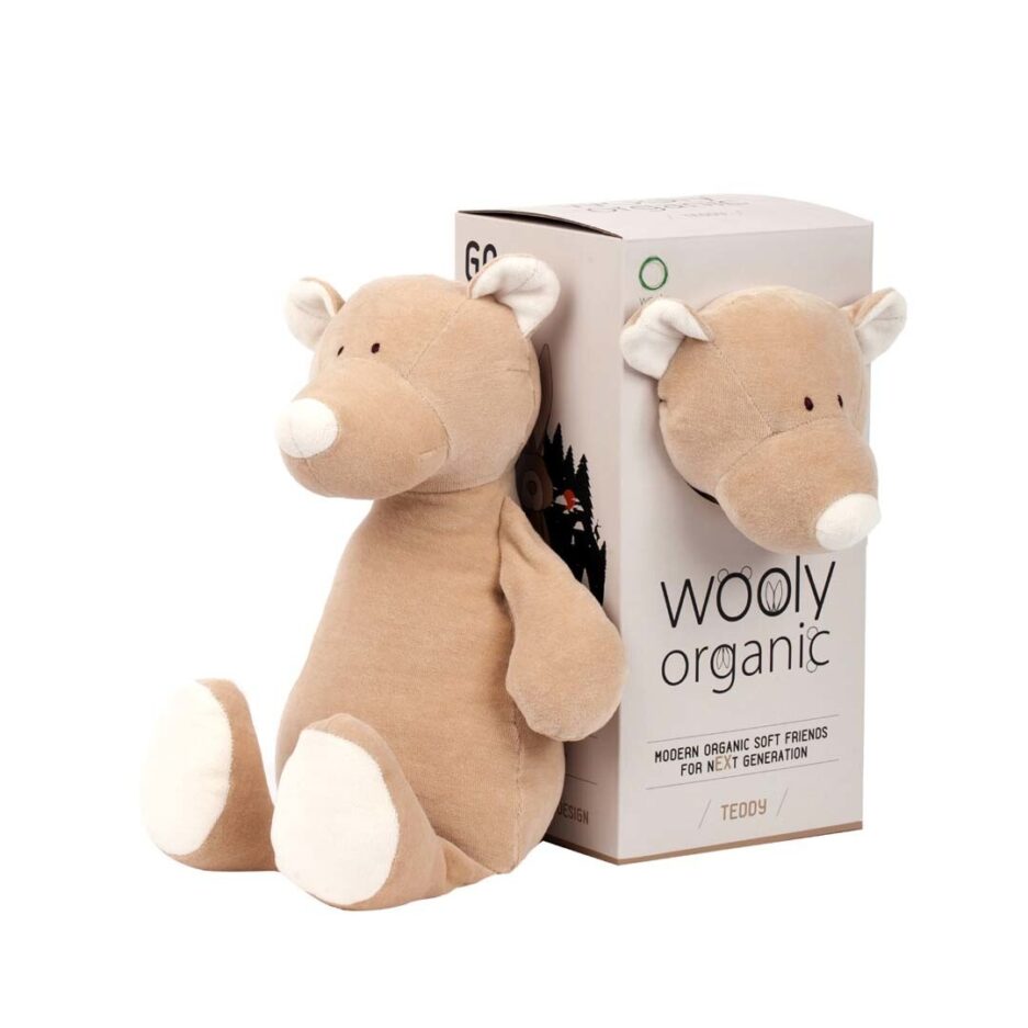 Wooly Organic - Soft Toy Teddy beige für Kinder