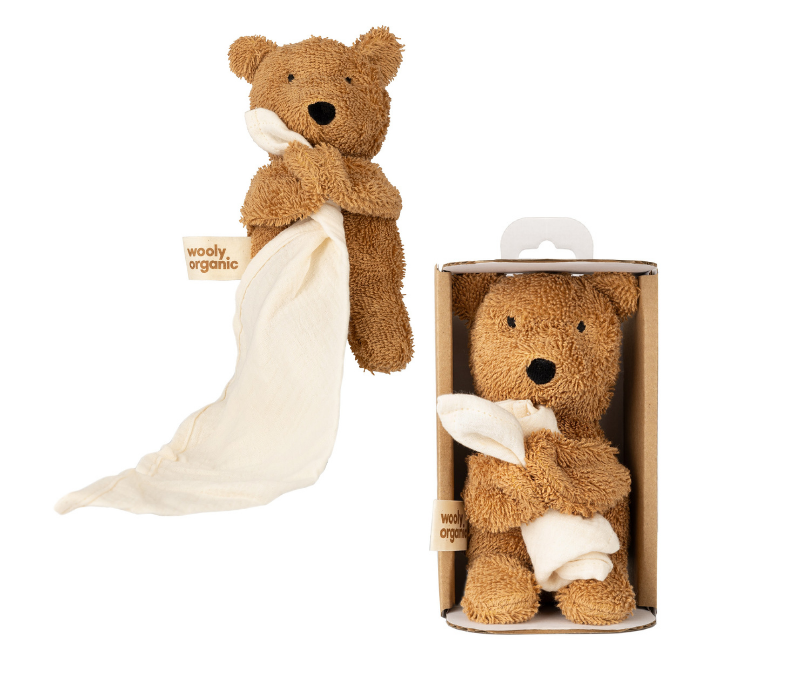Wooly Organic - Teddy mit Muslintuch in Arm