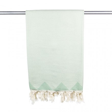 Das Hamamtuch aus hydrophiler Bio-Baumwolle ist pflegeleicht, sehr saugfähig und trocknet schnell.