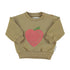 Piupiuchick - Baby Sweatshirt olive heart Print aus Baumwolle
