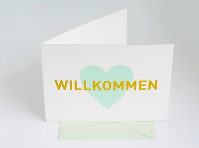 Von Rike - Klappkarte Willkommen mintgrün - AURYN Shop