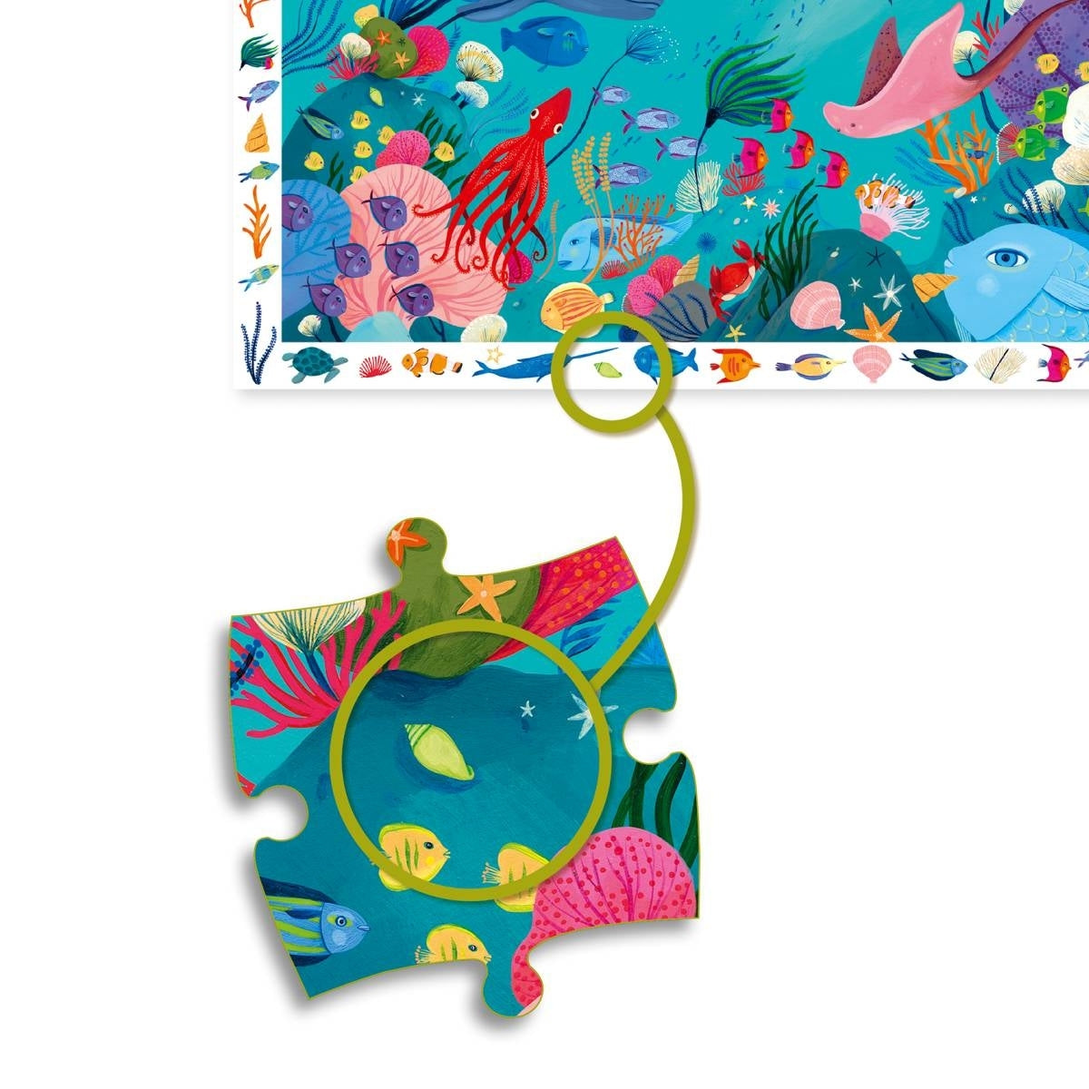 Wimmelpuzzle Unterwasserwelt 54 Teile für Mädchen und Jungen fair produziert von Djeco