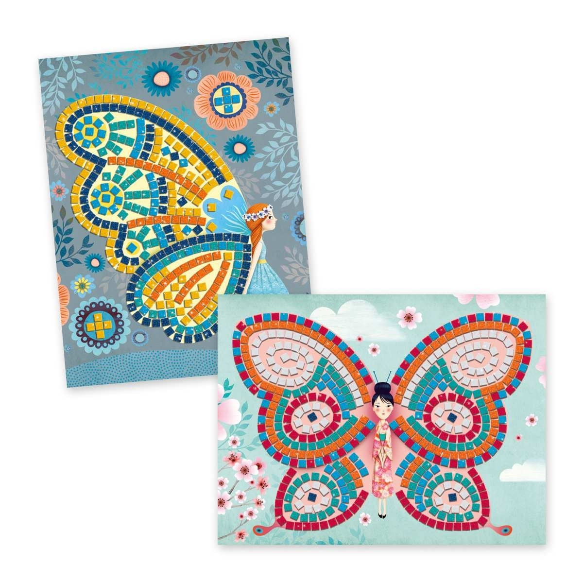 Mosaik Glitzer Schmetterlinge Bastelset für Mädchen, fair produziert von Djeco