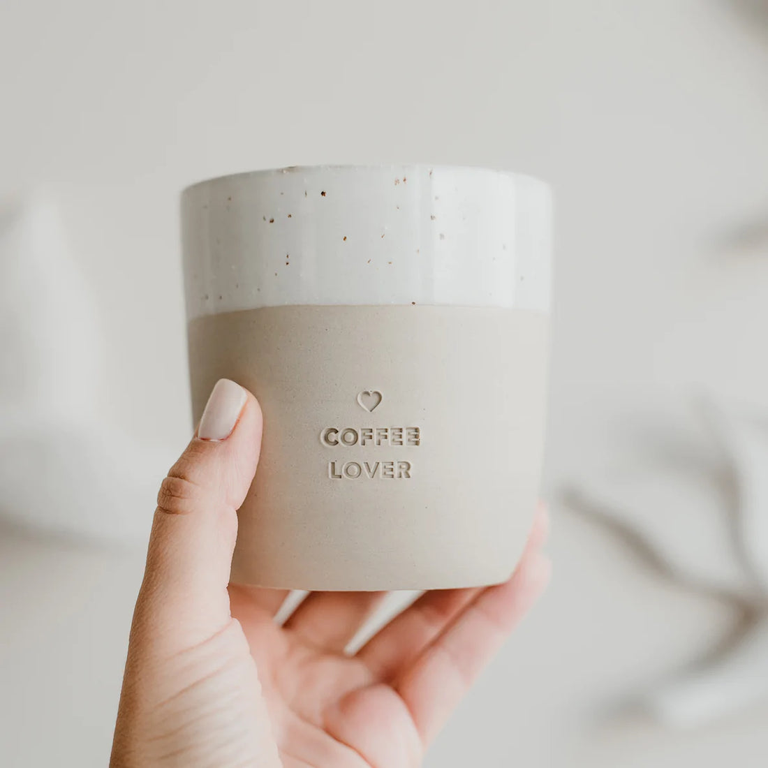 Eulenschnitt - handgemachter Becher COFFE LOVER