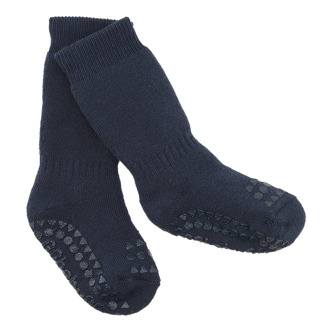 Stoppersocken dunkelblau aus Baumwollmix, produziert in Europa von Go Baby go