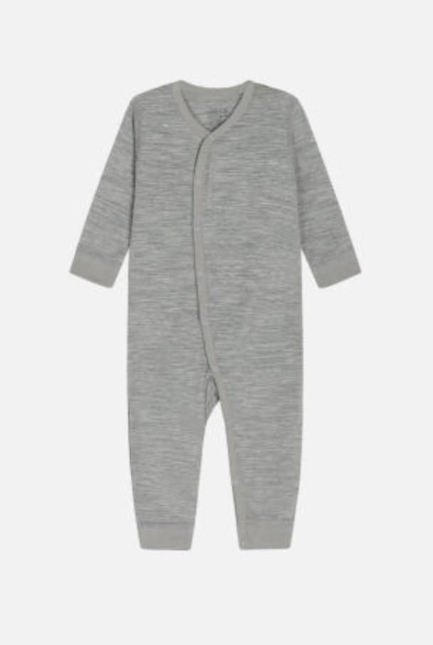 Hust & Claire - Mila Babystrampler Wolle/ Seide grau