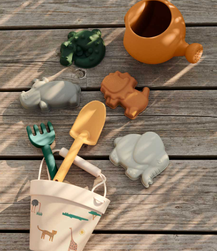 Kinder Sandspielzeug Safari sany aus BPA freiem Silikon, fair produziert von Liewood