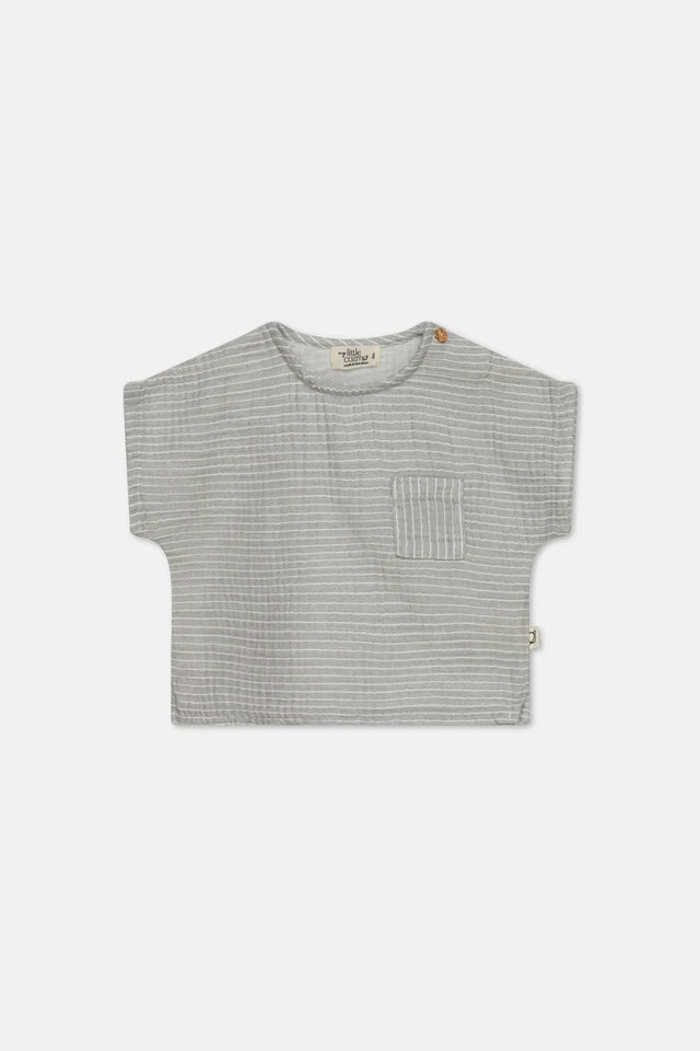 My Little Cozmo - Babyshirt grau Streifen Biobaumwolle