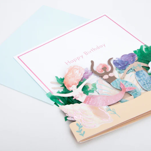 Meri Meri - Geburtstagskarte Meerjungfrauen
