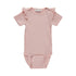 Babybody für Mädchen in rosa mit Rüschen aus Biobaumwolle, fair produziert von Minymo
