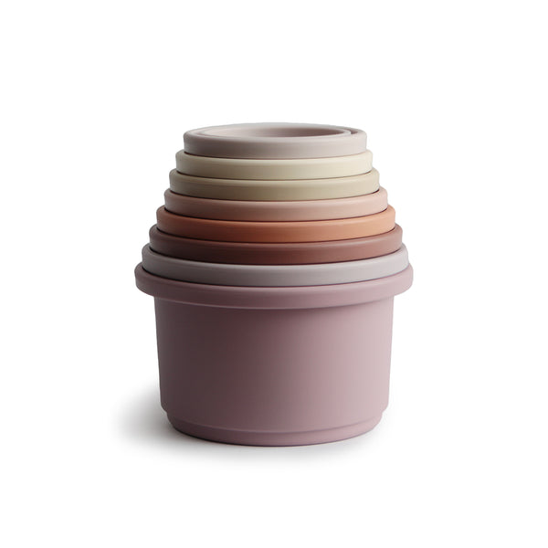 Mushie - Stapelbecher rosa BPA frei, sandspielzeug.badespielzeug
