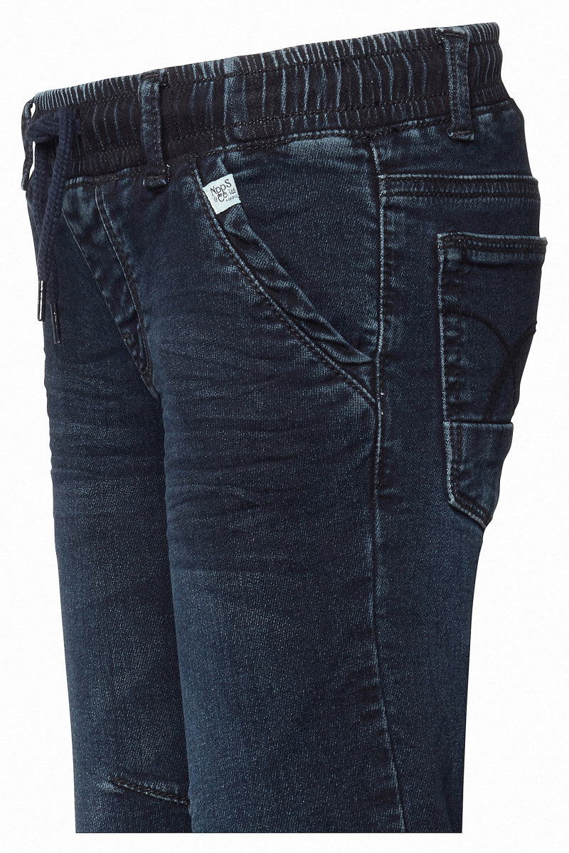 Weiche  blaue Jeans mit Gummizug aus Baumwolle, fair produziert von Noppies