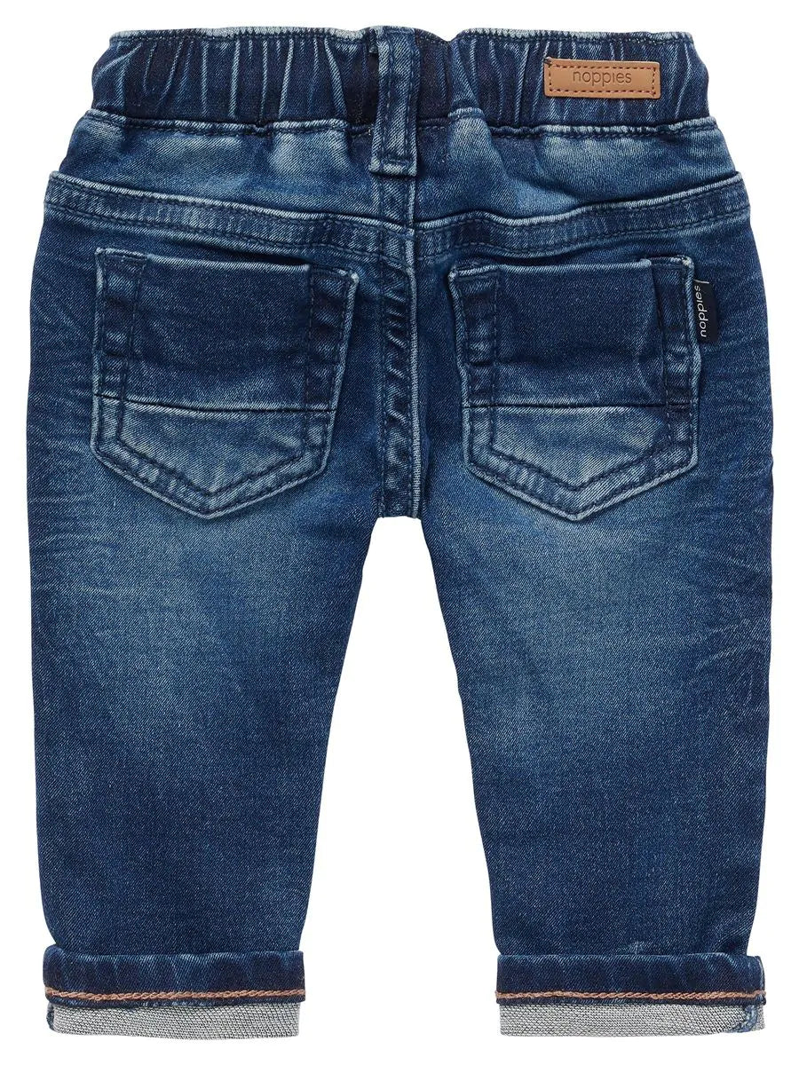 Noppies - Weiche Baby Jeans mit Kordel und Gummizug in blau für Mädchen und Jungen