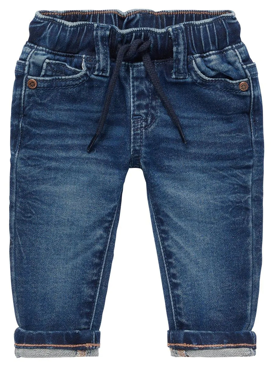 Noppies - Weiche Baby Jeans mit Kordel und Gummizug in blau für Mädchen und Jungen