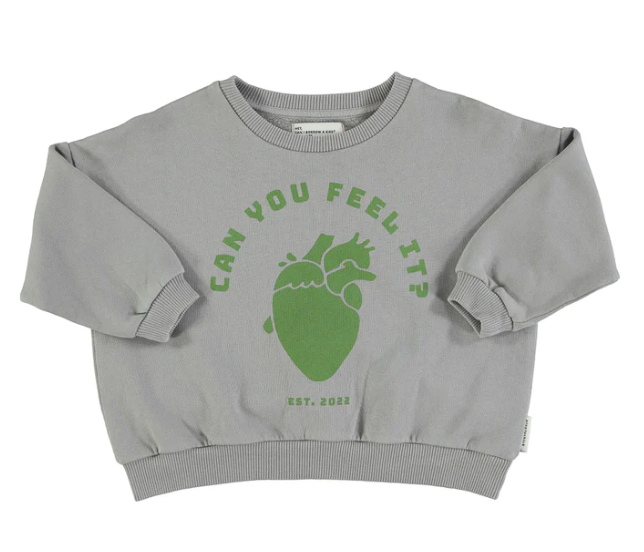 Kinder Sweatshirt grey can you feel it Print aus Baumwolle