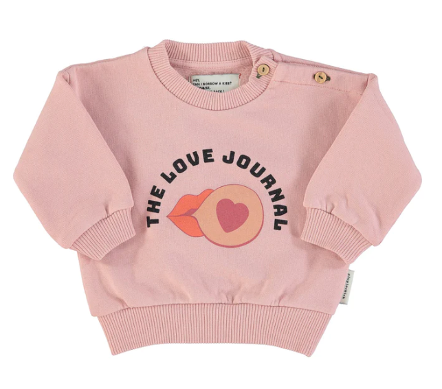 Kinder Sweatshirt light pink love journal Print aus Baumwolle