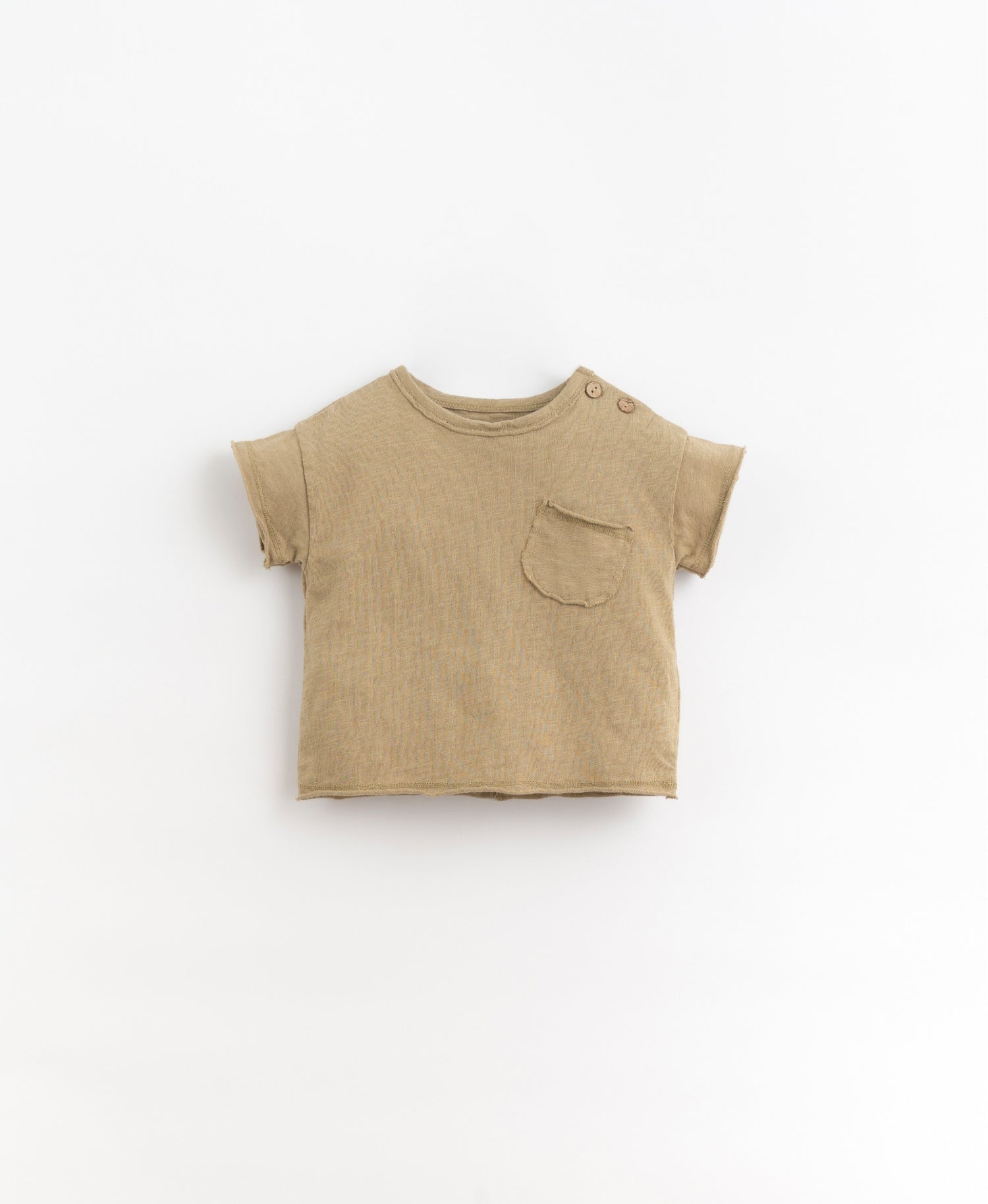 Play Up - Baby T-Shirt mit Brusttasche camel Biobaumwolle