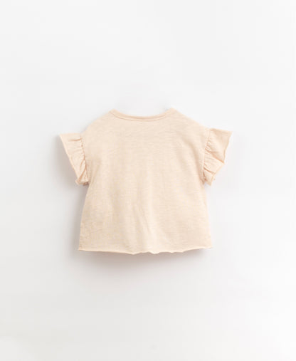 Play Up - Mädchen T-Shirt mit Rüschenärmeln Biobaumwolle rosa