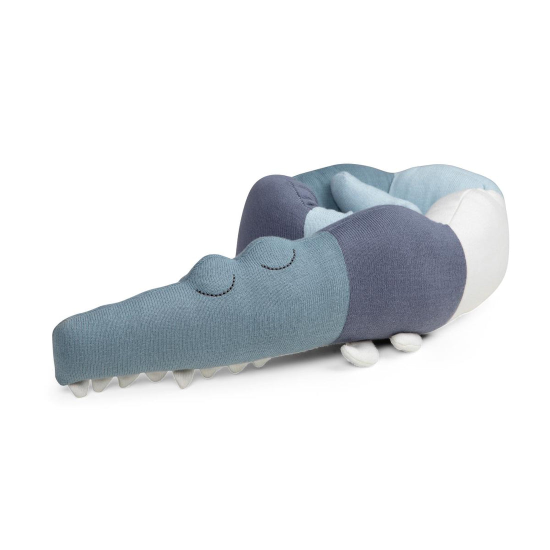 Sebra - Kleines Kissen Krokodil blau aus Biobaumwolle