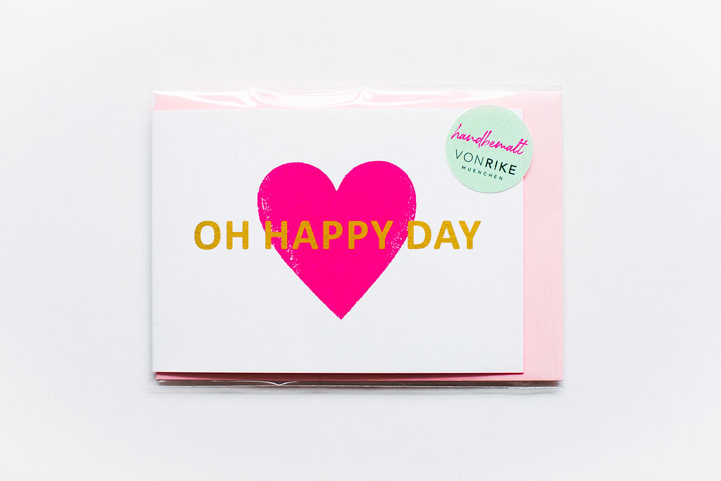 Von Rike - Klappkarte - OH HAPPY DAY mit Glitzer - AURYN Shop